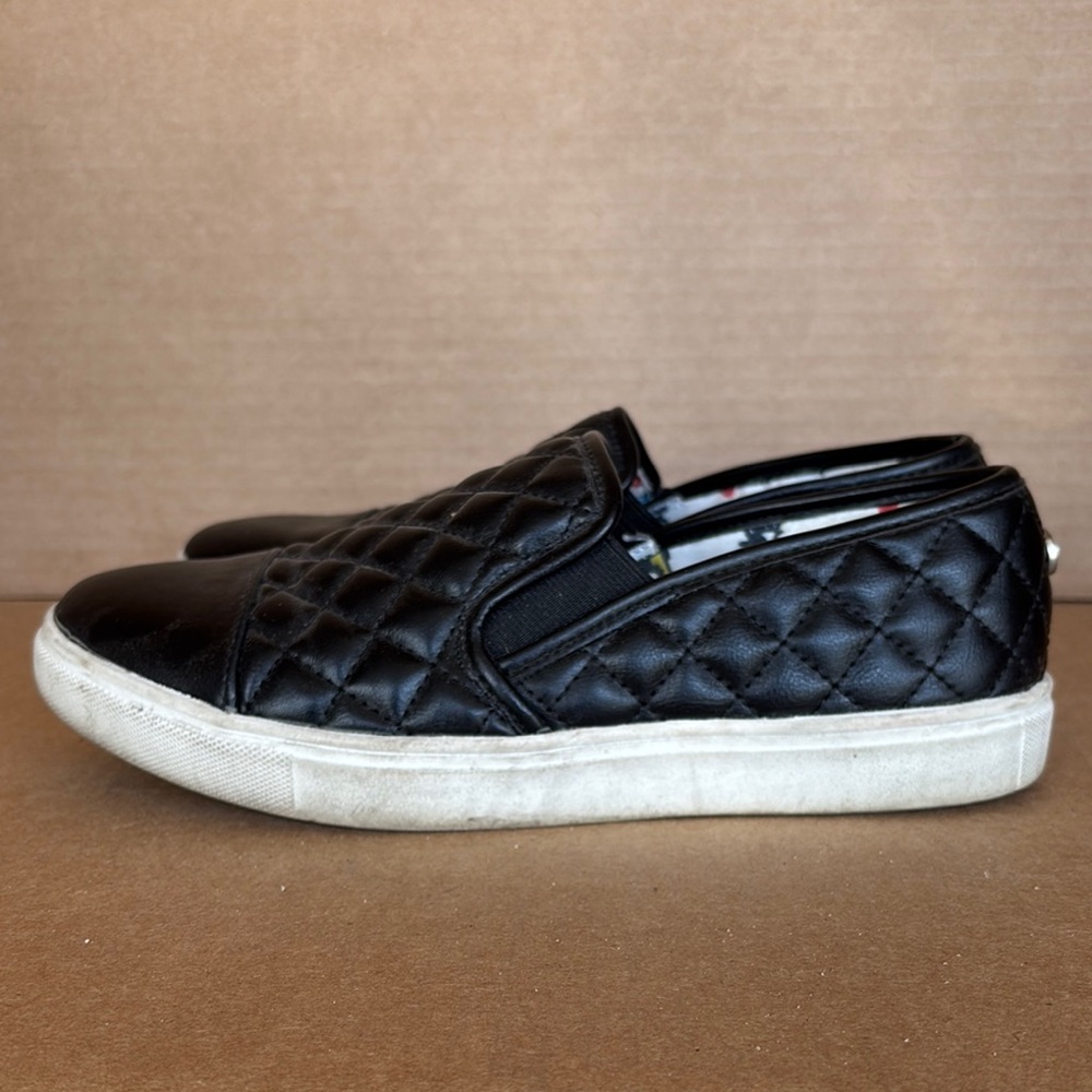 Steve Madden Quilted Black Slip-On Sneakers